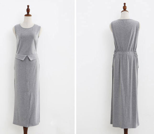 Sleeveless Korean Summer Long Dress