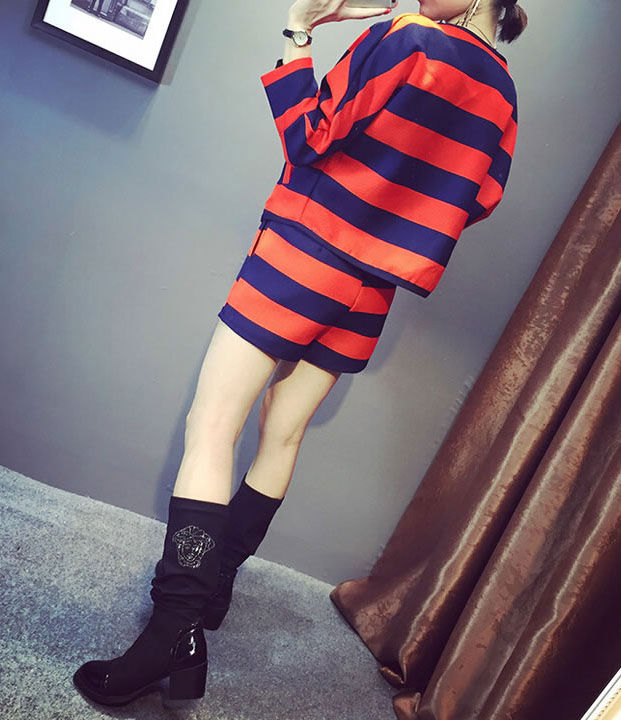 Striped Long Sleeved Blazer and Short Pants