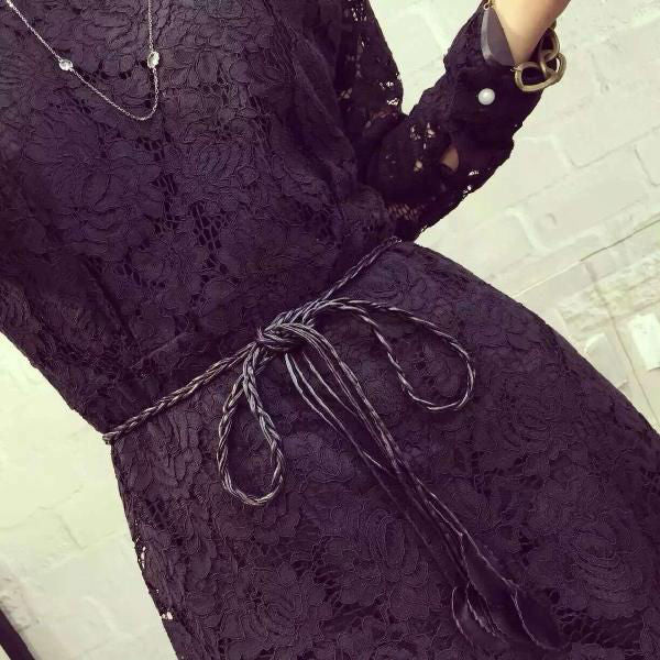 Lace Long Sleeved Korean Dress