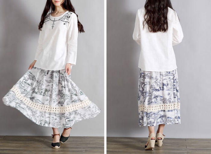 Shirt Embroidery Long Sleeved