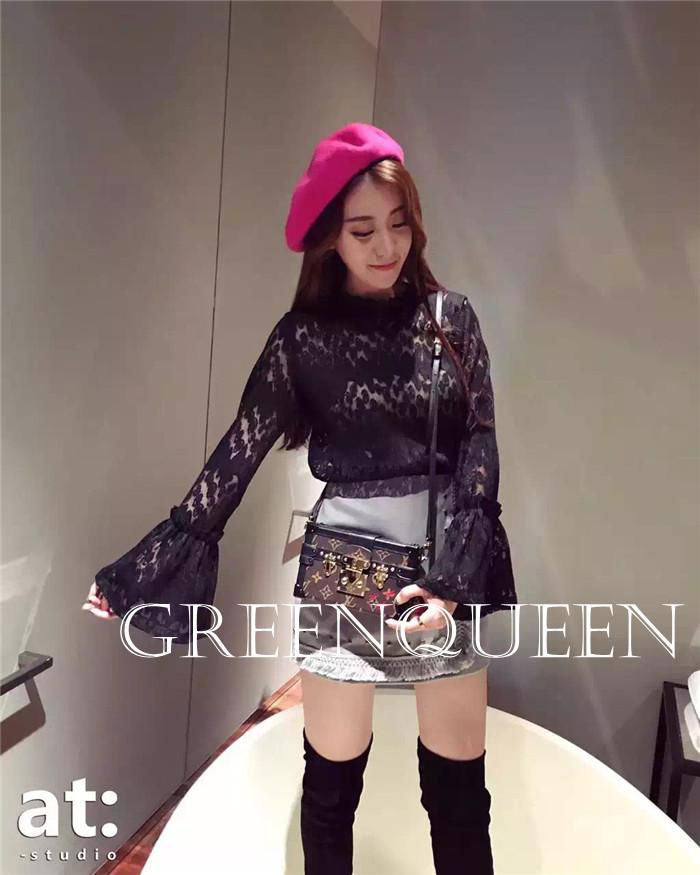 Shirt Trumpet Sleeved Lace