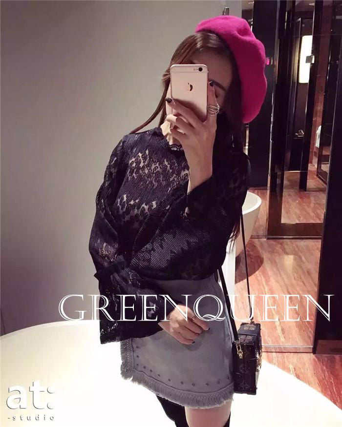 Shirt Trumpet Sleeved Lace