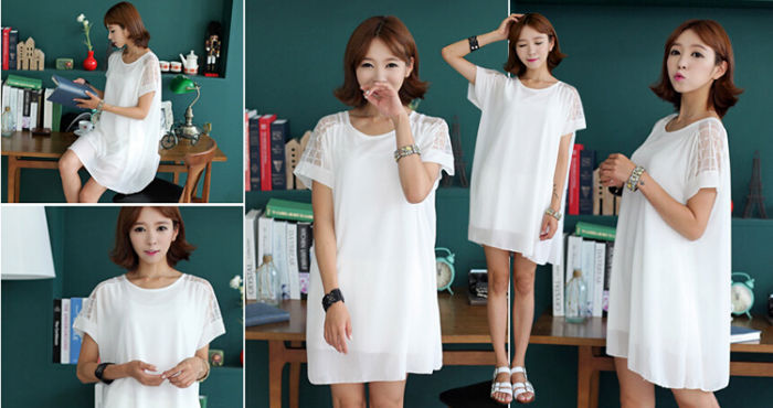 Shirt Transparant Shoulder Short Sleeved