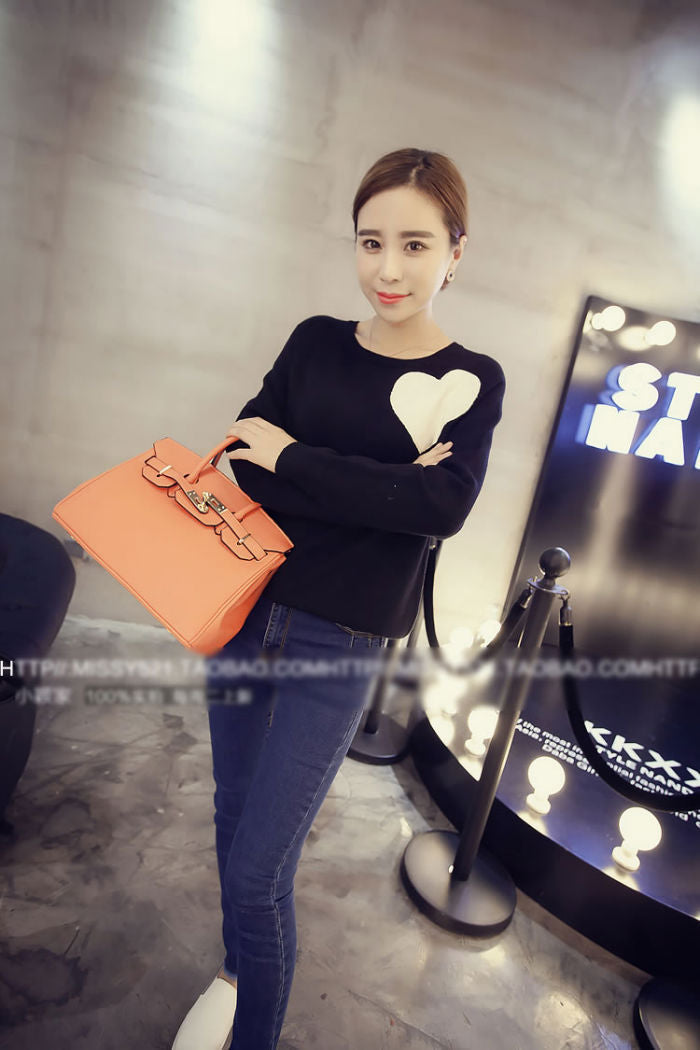 Shirt Heart Long Sleeved Knitted