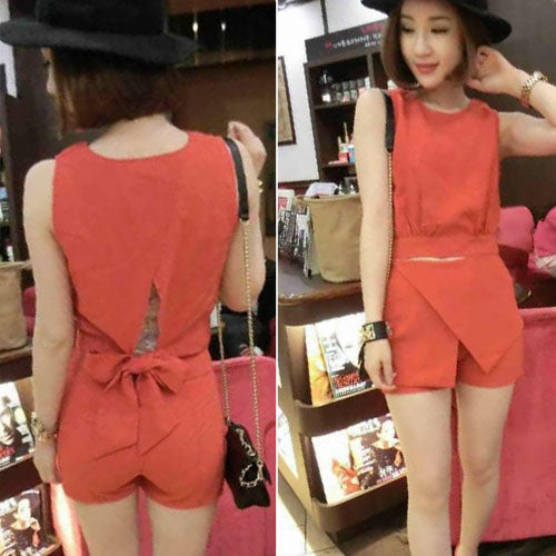 Sleeveless Top and Short Pants Two Pieces