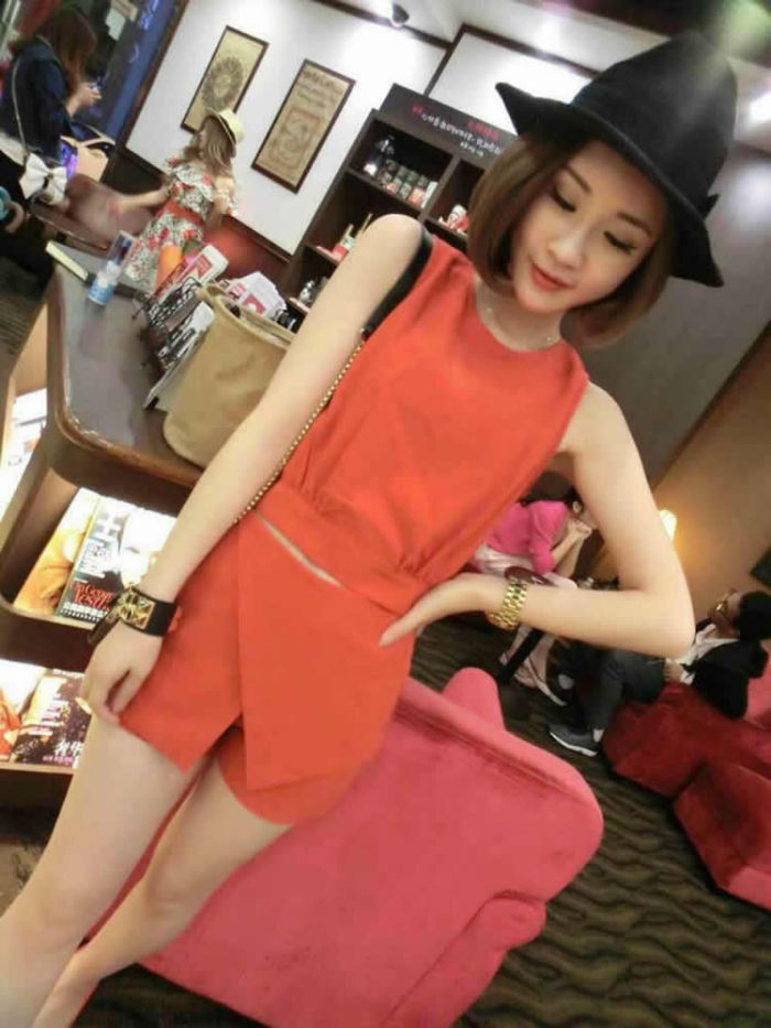 Sleeveless Top and Short Pants Two Pieces