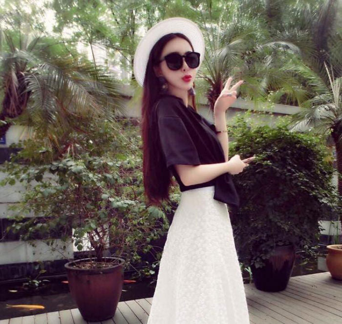 Shirt Short Sleeved V Neck Bow Korean