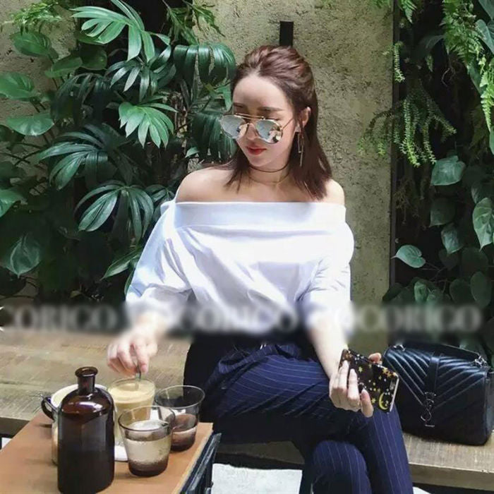 Shirt Short Sleeved Strapless Korean