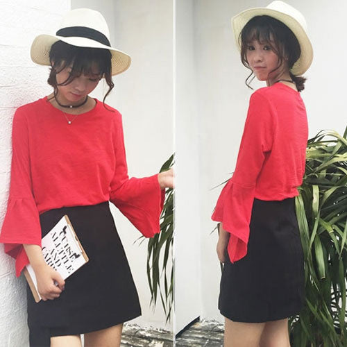 Shirt Trumpet Sleeved Korean