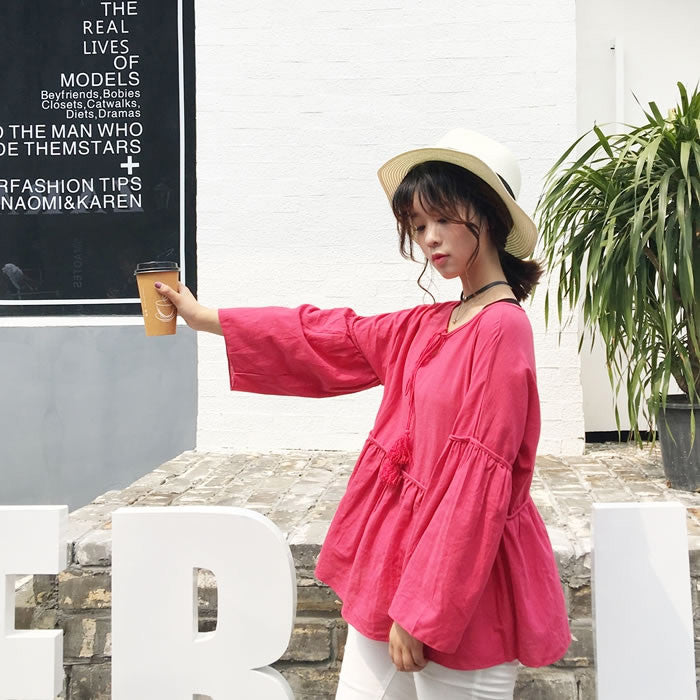 Shirt Long Sleeved Tassel Swing
