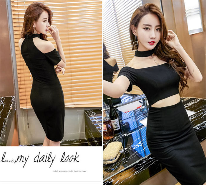 Short Sleeved Collar Sexy Dress