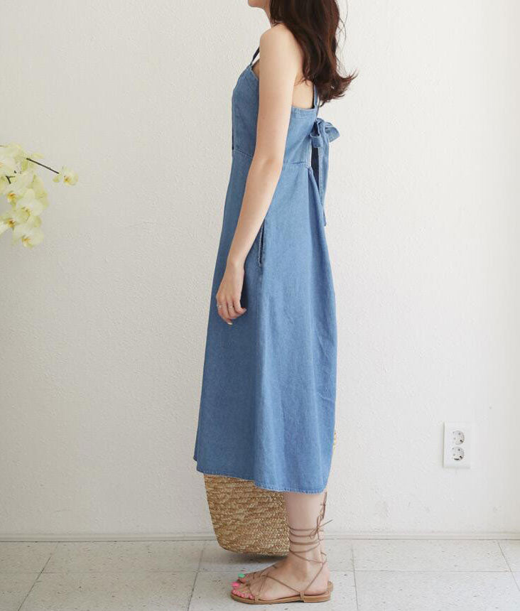 Dress Jeans New Korean Style Sleeveless Back Hole