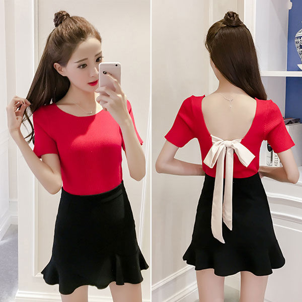 Knitting Short Sleeved Back Bow