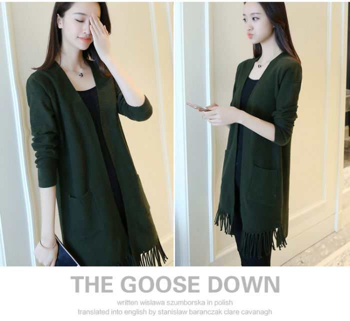 Tassel Long Sleeves Knitting Cardigan Korean Style