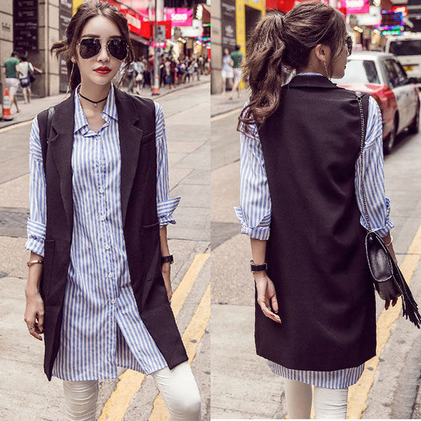 Long hot sale blazer korea