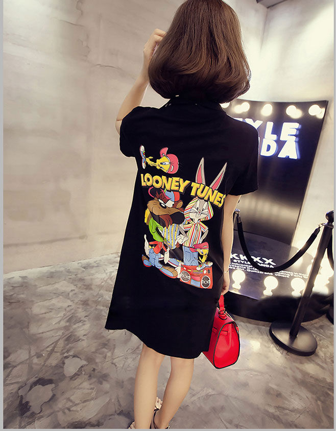 Dress Polo Katun Looney Tunes Kerah Lengan Pendek