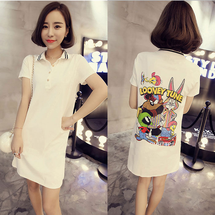 Dress Polo Katun Looney Tunes Kerah Lengan Pendek