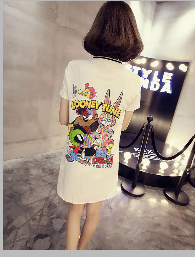 Dress Polo Katun Looney Tunes Kerah Lengan Pendek