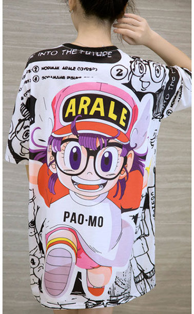 Dress Katun Kartun Arale Lengan Pendek Jumbo Import