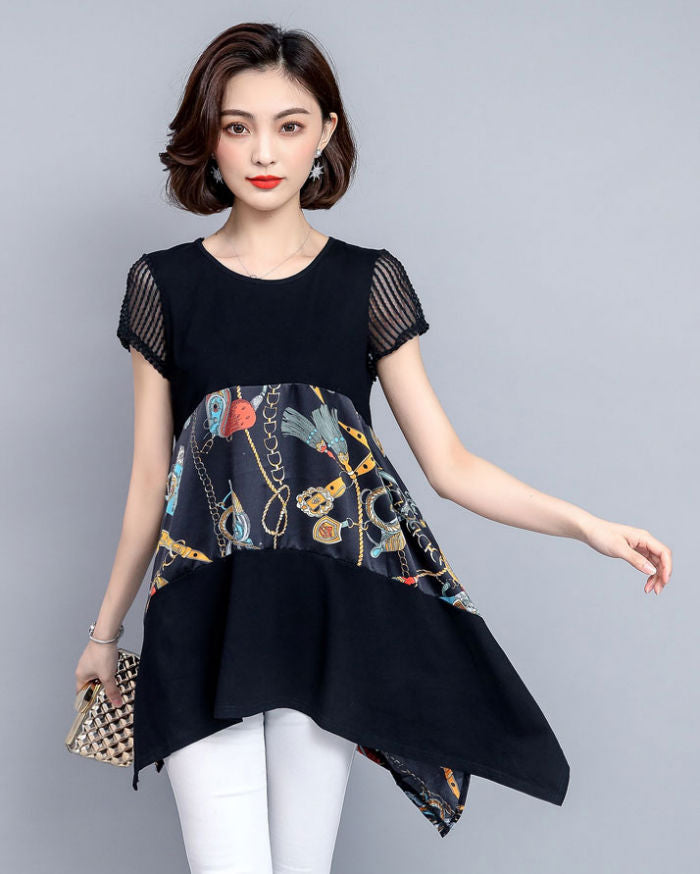 Dress Hitam Lengan Pendek Asimetris Fashion Korea