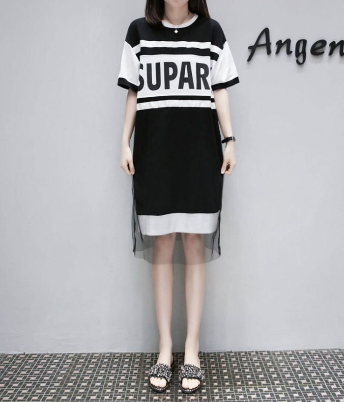 Dress Putih Supark Lengan Pendek Sporty Jumbo Fashion