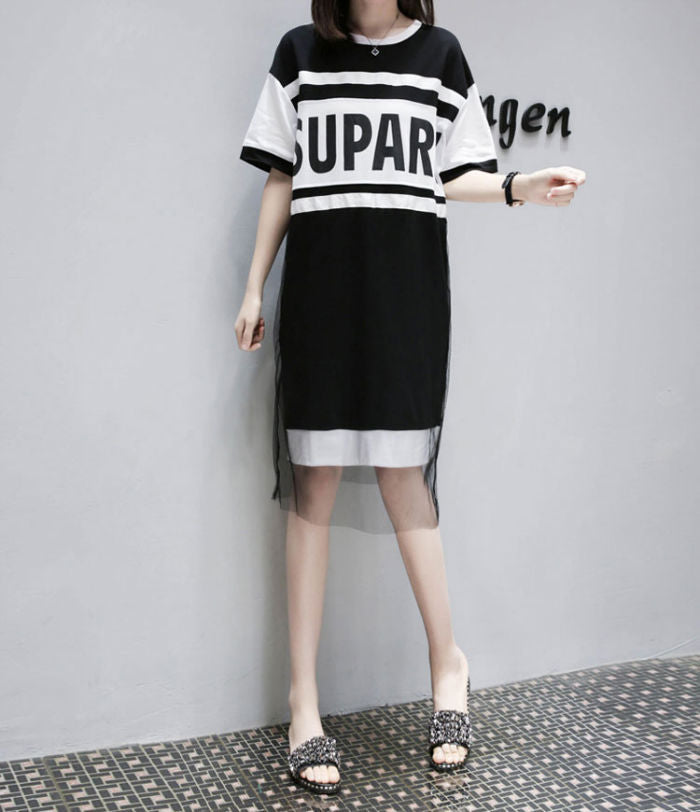 Dress Putih Supark Lengan Pendek Sporty Jumbo Fashion