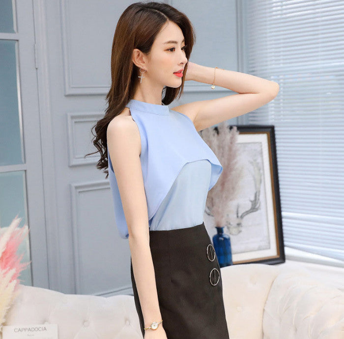 Atasan Wanita Layer Halter Tanpa Lengan Import