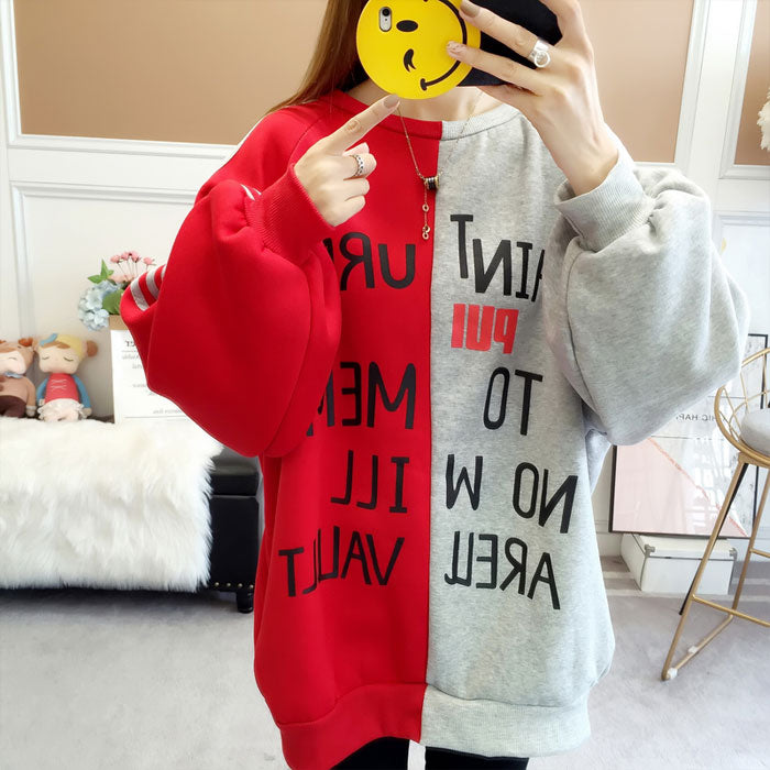 Sweater Abu Abu Jumbo Lengan Panjang