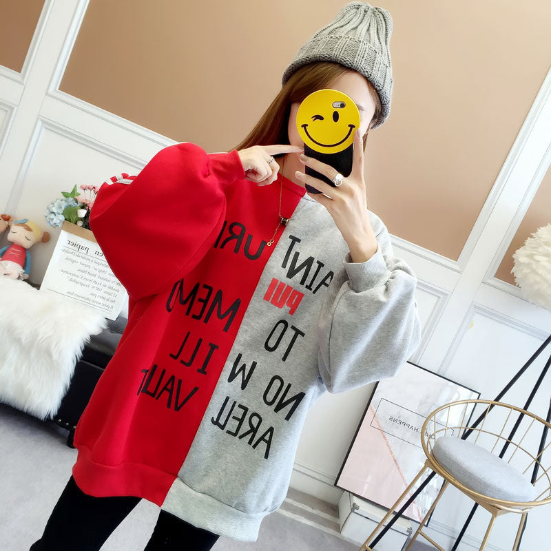 Sweater Abu Abu Jumbo Lengan Panjang