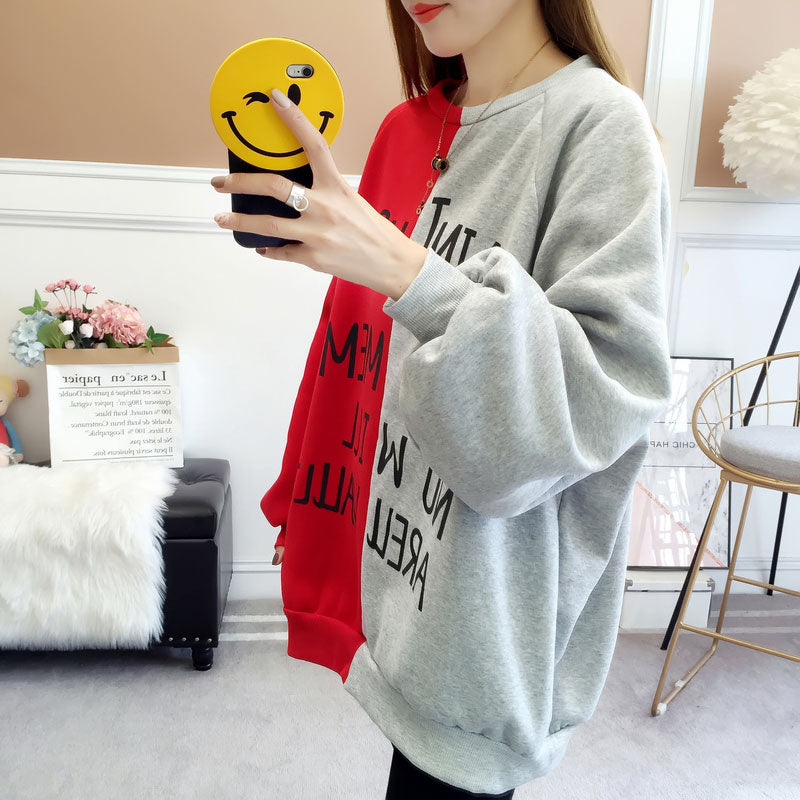 Sweater Abu Abu Jumbo Lengan Panjang