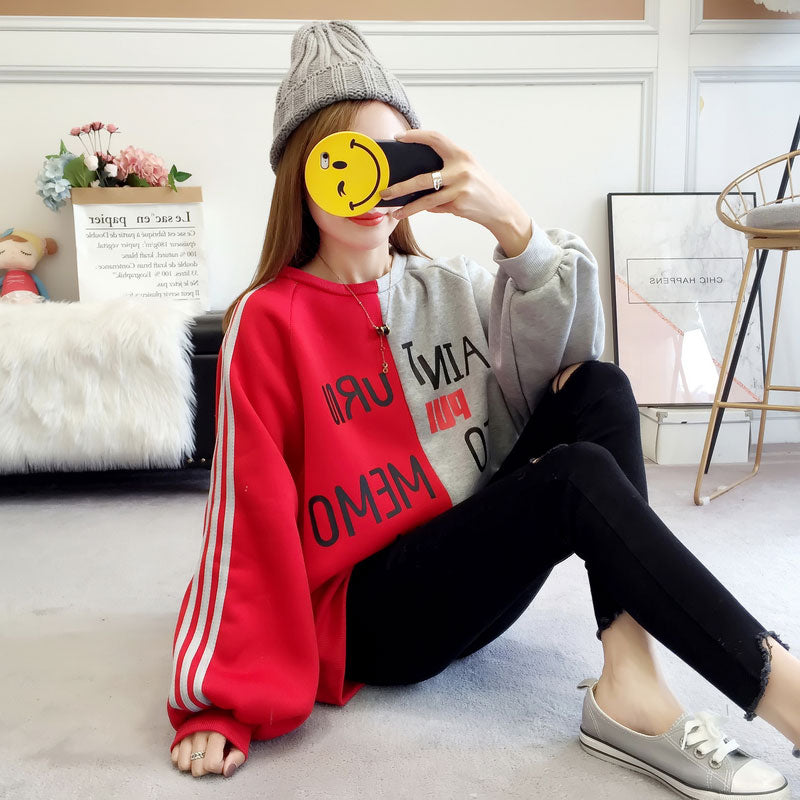 Sweater Abu Abu Jumbo Lengan Panjang
