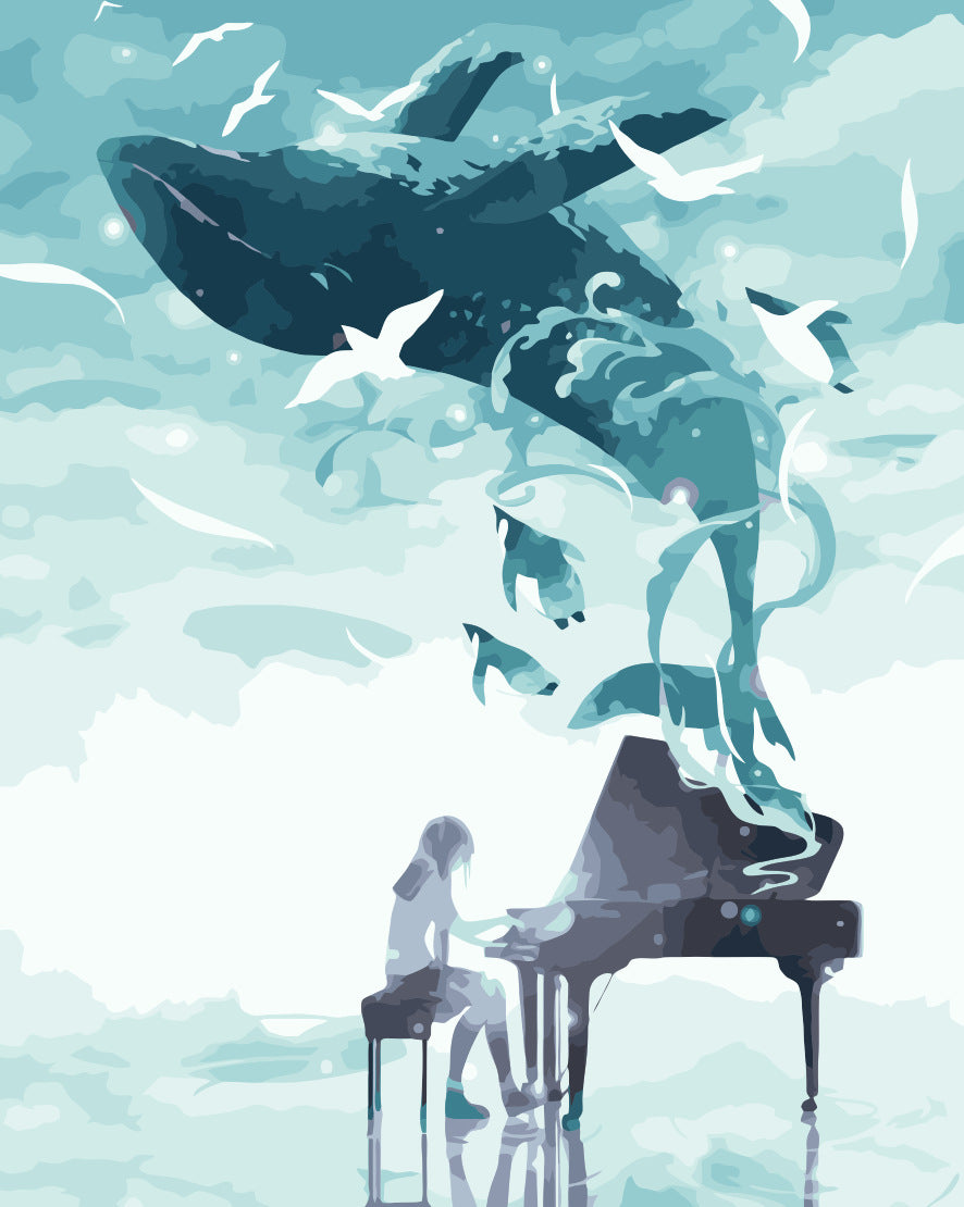 Canvas Paint By Number Kit Digital Oil Painting DIY Lukisan 40 x 50 Seri H