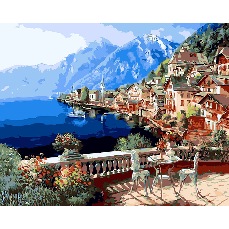 Canvas Paint By Number Kit Digital Oil Painting DIY Lukisan 40 x 50 Seri G