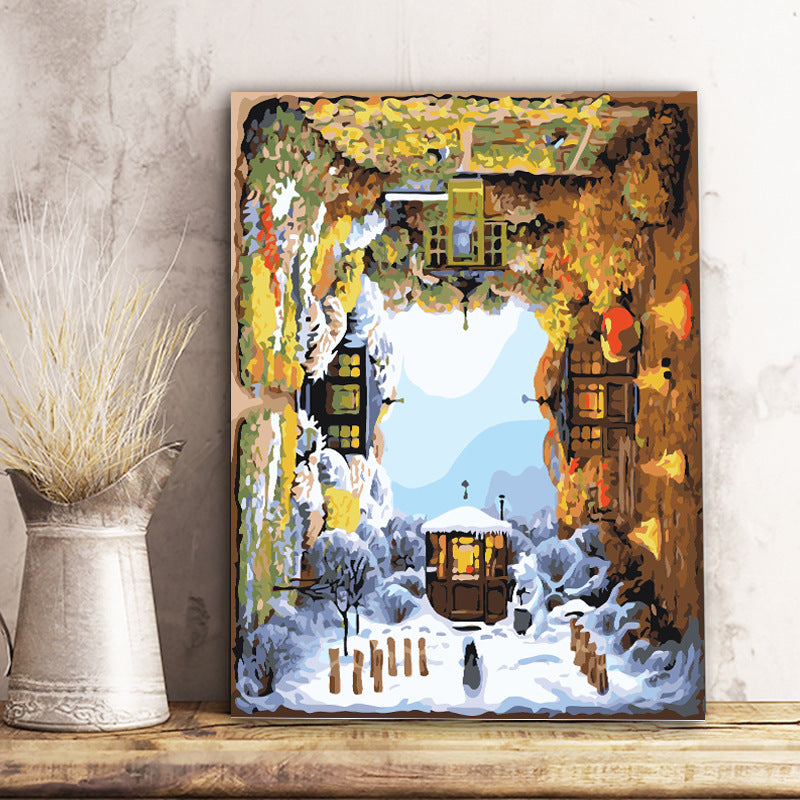 Canvas Paint By Number Kit Digital Oil Painting DIY Lukisan 40 x 50 Seri G