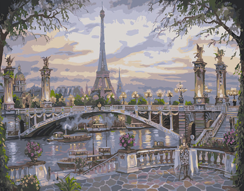 Canvas Paint By Number Kit Digital Oil Painting DIY Lukisan 40 x 50 Seri H