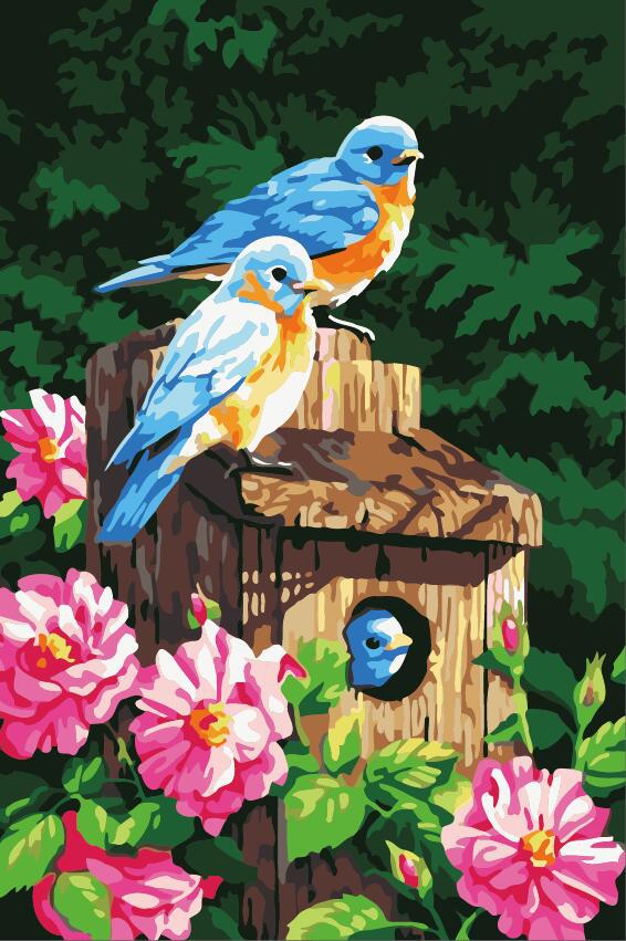 Canvas Paint By Number Kit Digital Oil Painting DIY Lukisan 40 x 50 Seri H