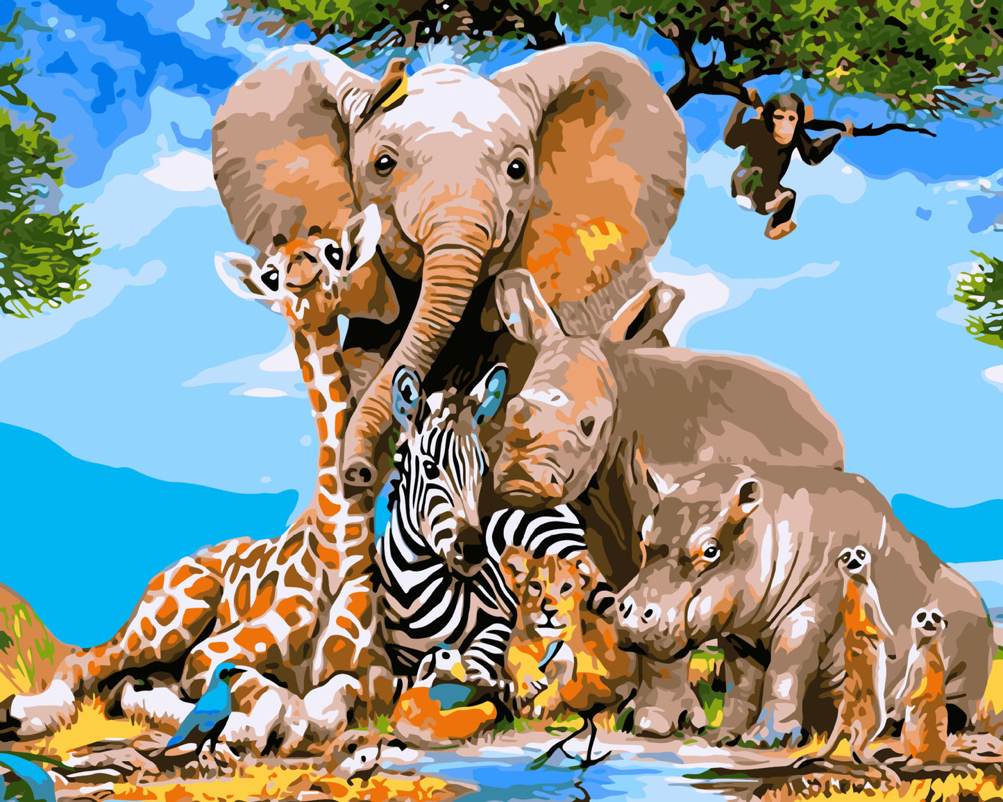 Canvas Paint By Number Kit Digital Oil Painting DIY Lukisan 40 x 50 Seri F