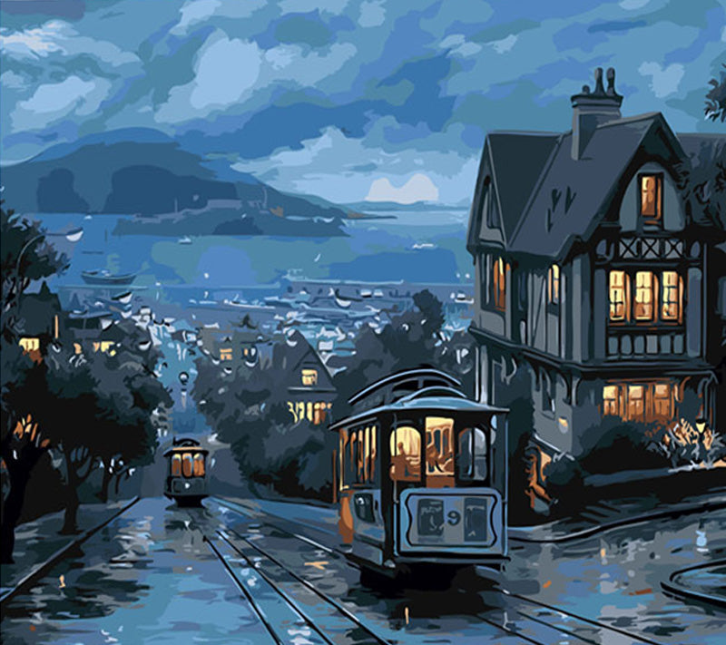 Canvas Paint By Number Kit Digital Oil Painting DIY Lukisan 40 x 50 Seri G