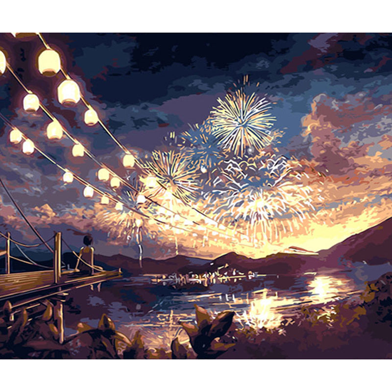 Canvas Paint By Number Kit Digital Oil Painting DIY Lukisan 40 x 50 Seri P