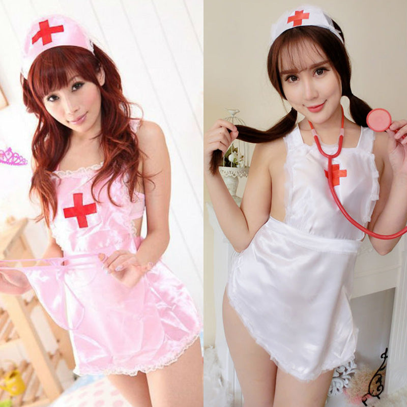 Lingerie Costume Nurse Babydoll X Back Open Butt CU7028