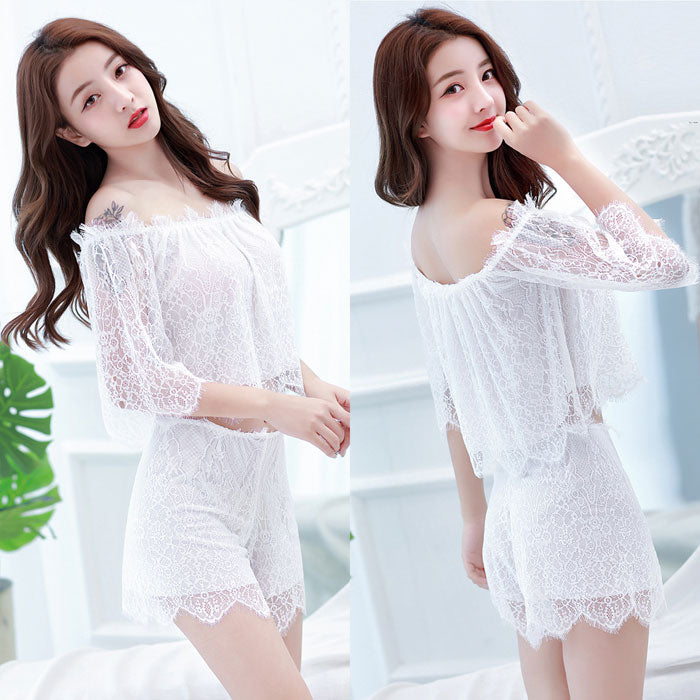 Lingerie Two Pieces Top and Pants Sleeved Strapless