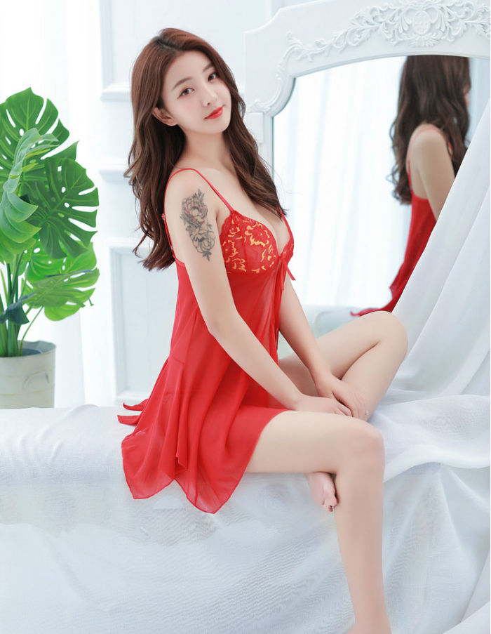 Lingerie Babydoll Lace Chest Open Front Irregular