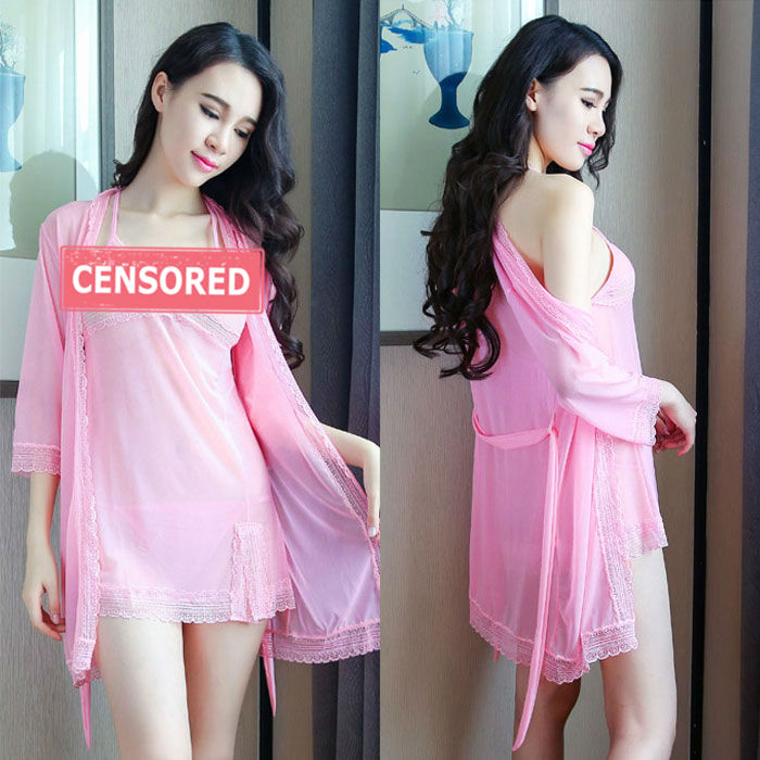 Lingerie Robe and Babydoll Halter Neck