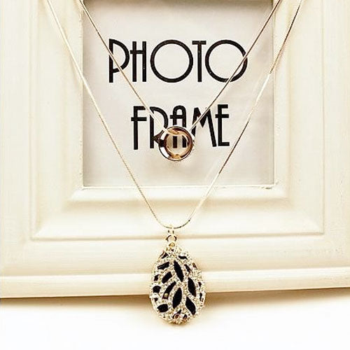 Diamond Pendant Double Chain Fashion Jewelry Necklace