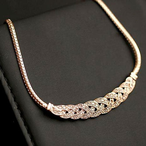 Rhinestone Twist Chain Fashion Necklace