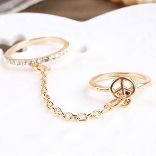 Chain Peace Rings Fashion Jewelry