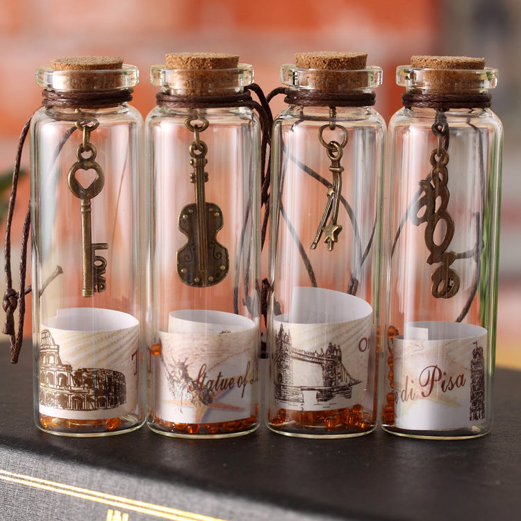 Gantungan Botol Kaca Retro Harapan Vintage Wishing Bottle Souvenir