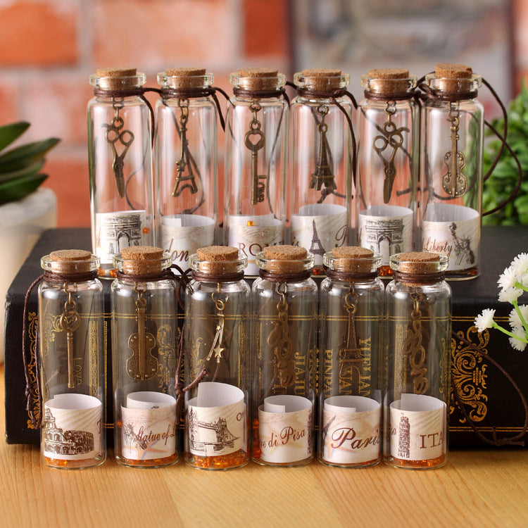 Gantungan Botol Kaca Retro Harapan Vintage Wishing Bottle Souvenir