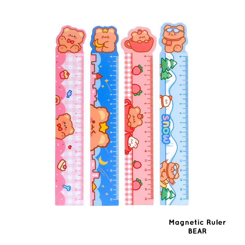 Penggaris Magnet Karakter Kartun Lucu Magnetic Ruler 15 cm
