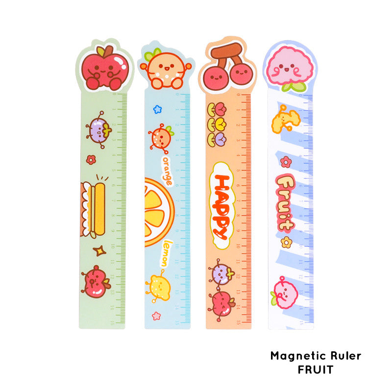 Penggaris Magnet Karakter Kartun Lucu Magnetic Ruler 15 cm